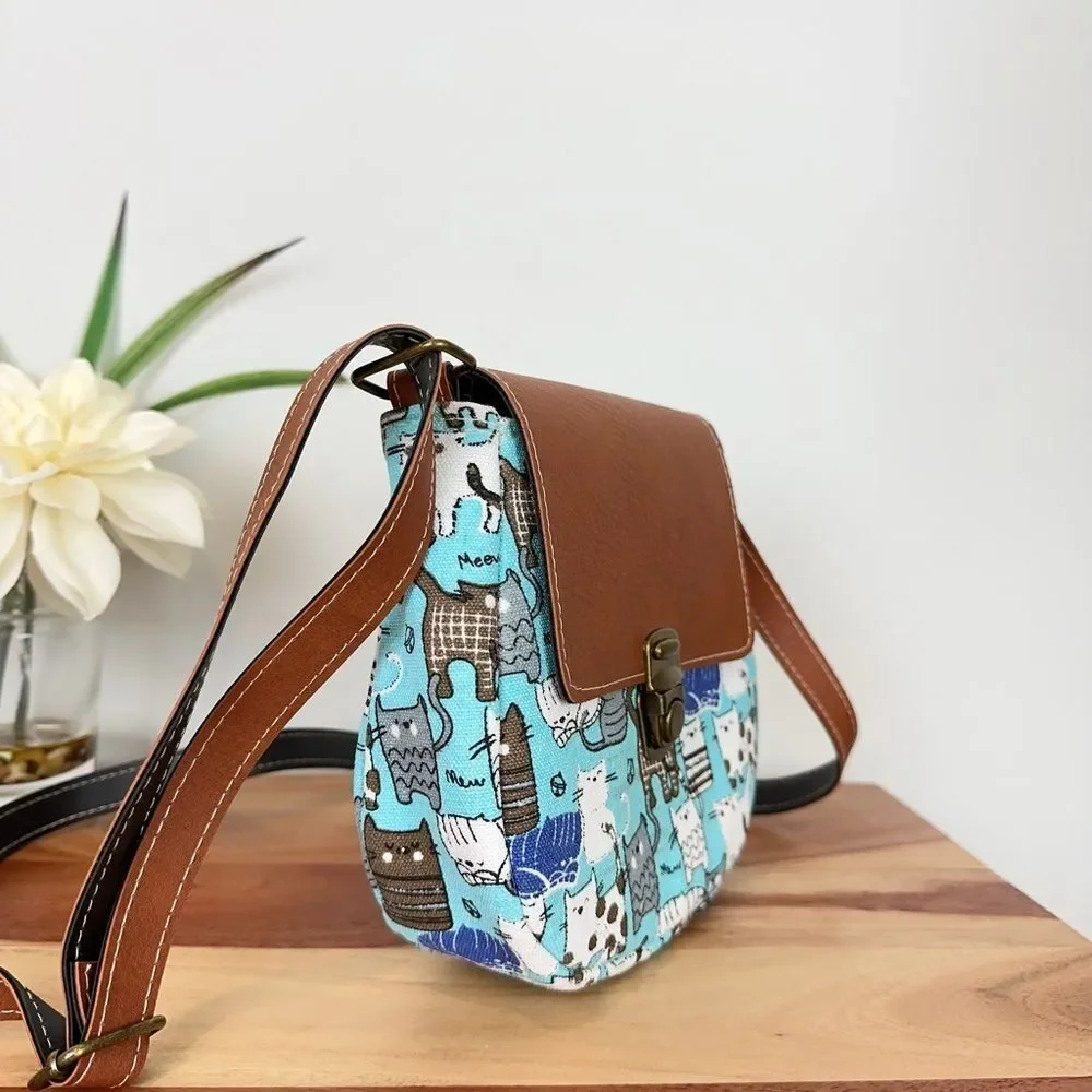 New Small Crossbody bag with cat‎ prints